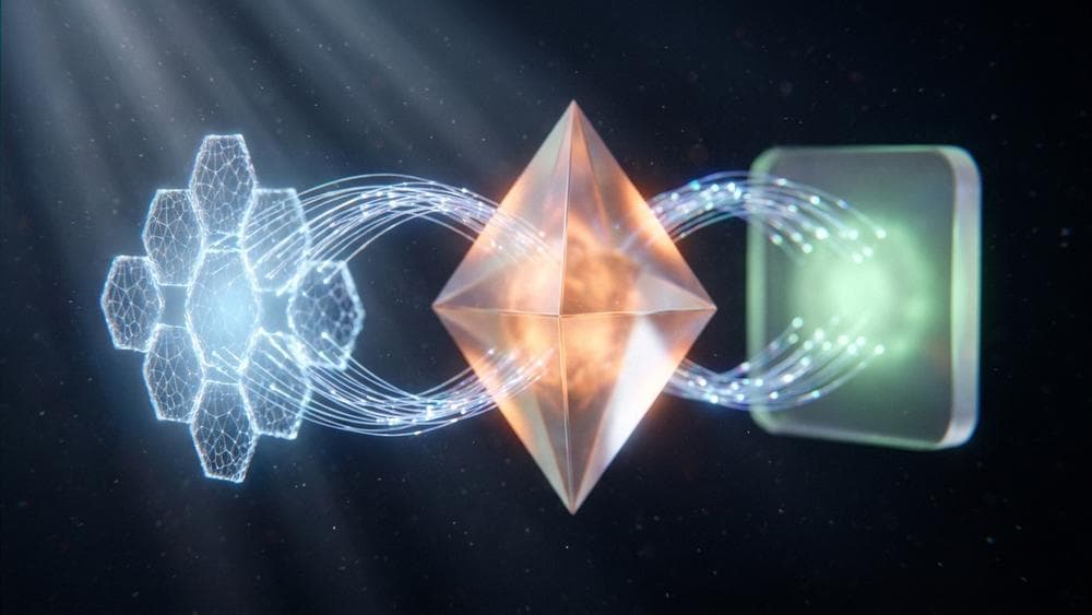 Abstract visualization of WebDriver browser automation protocol with flowing data streams and layered geometric nodes